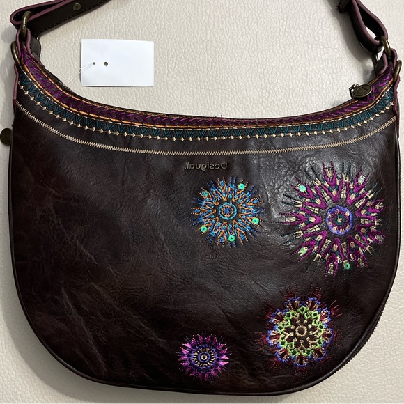 Desigual Women’s Half Moon Embroidered Shoulder Bag - Picture 5 of 13